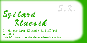 szilard klucsik business card